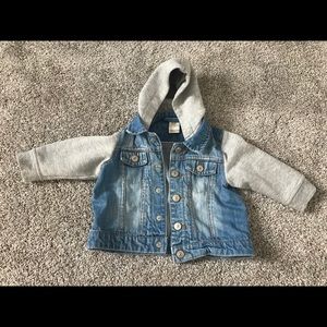 Denim jean jacket hoodie